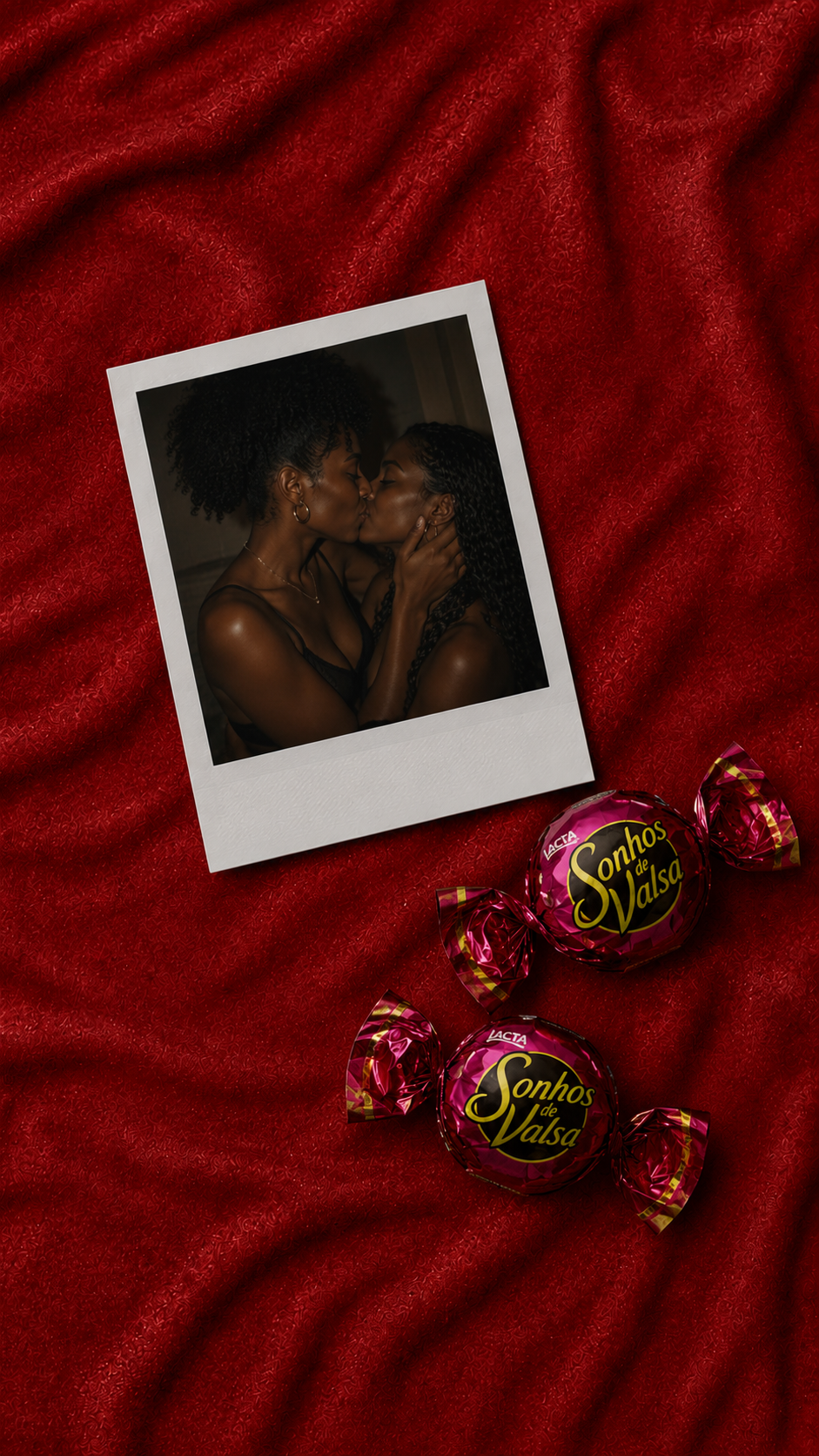 Foto estilo polaroid e bombons