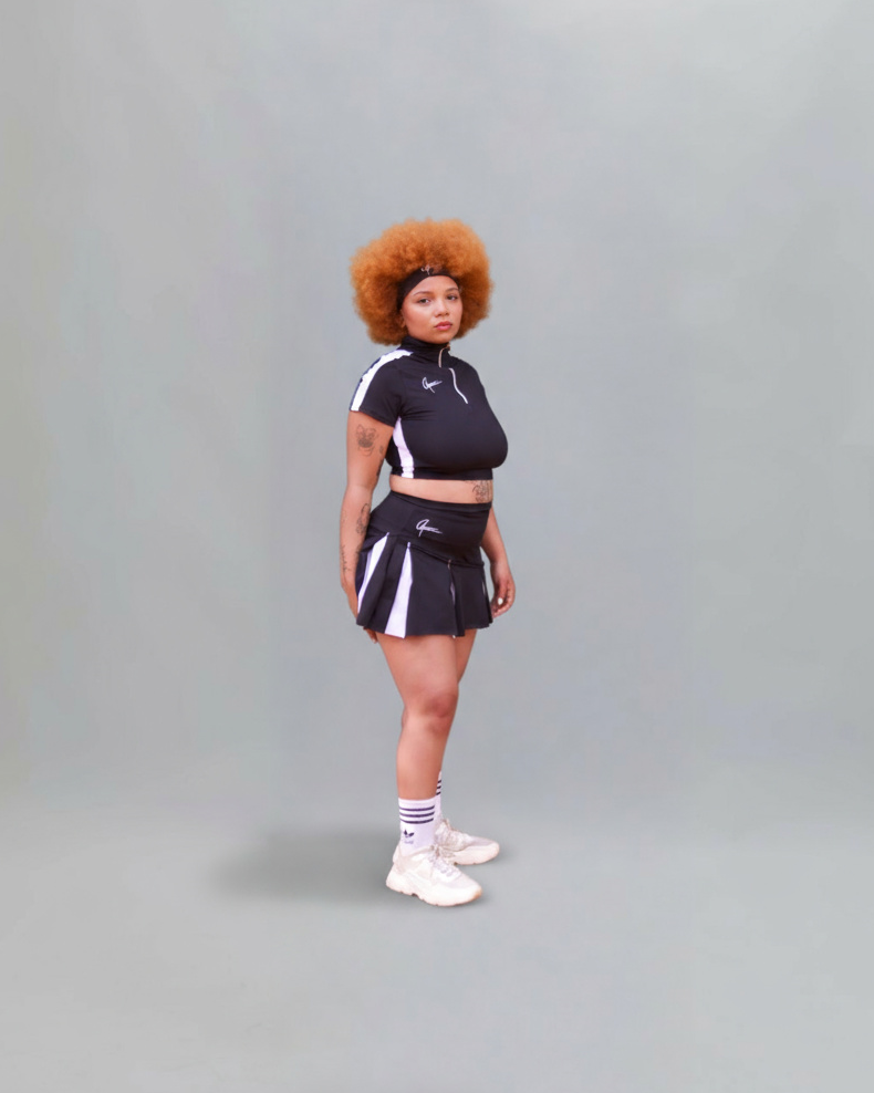 Saia Plissada Preta Agomide - Loja Online Agomide