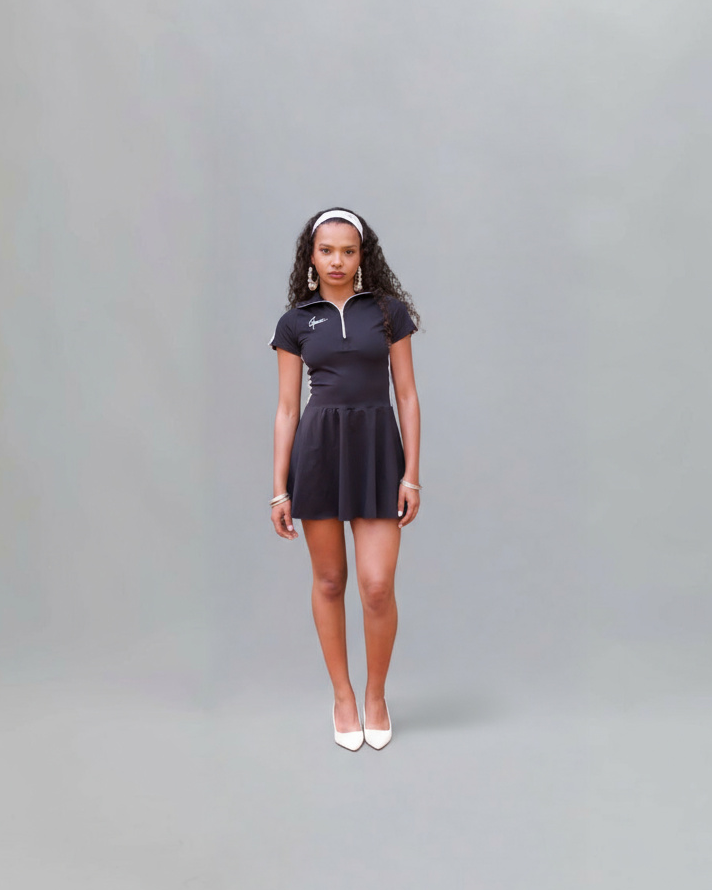 Vestido Rodado Preto com Ziper Agomide - Loja Online Agomide